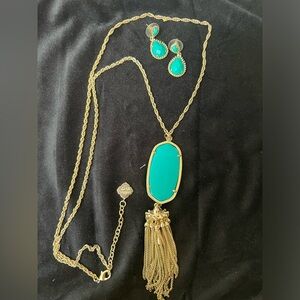Kendra Scott classic tassel necklace and earrings.